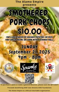 Smothered Pork Chops Plate Sale @ Sparks Club