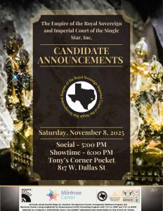 ERSICSS, Inc. (Houston) Reign 41 Candidate Announcements @ Tony’s Corner Pocket