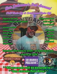 The 3rd Annual Ken Johnson Chili Taste-off/Cornbread Bake-off @ Sparky’s Pub